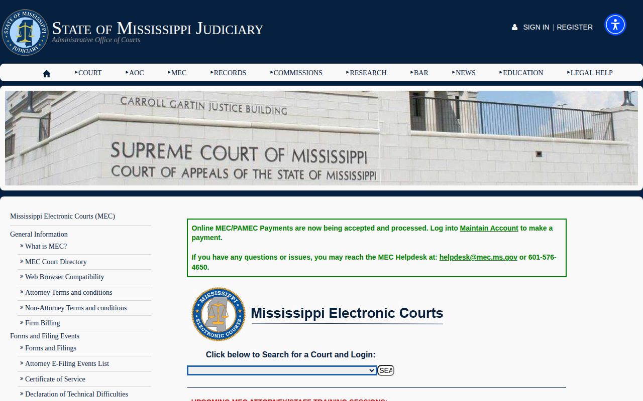 Mississippi court search for Chickasaw County release records
